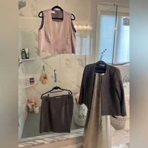 Chanel🩶 vibe 🩶 three-piece CEO boss professional business suit chain embellish